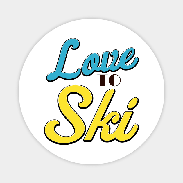 Love to Ski Magnet by nickemporium1